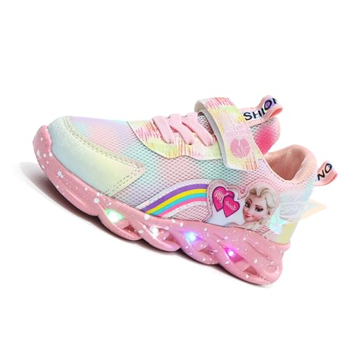 PLASMOVO Kinder Schuhe für mädchen, mädchen Sneaker Frühling und Herbst lässige, rutschfeste und atmungsaktive Sportschuhe 31-35EU (Color : Pink Girl, Größe : 22 Length 14.2cm) von PLASMOVO