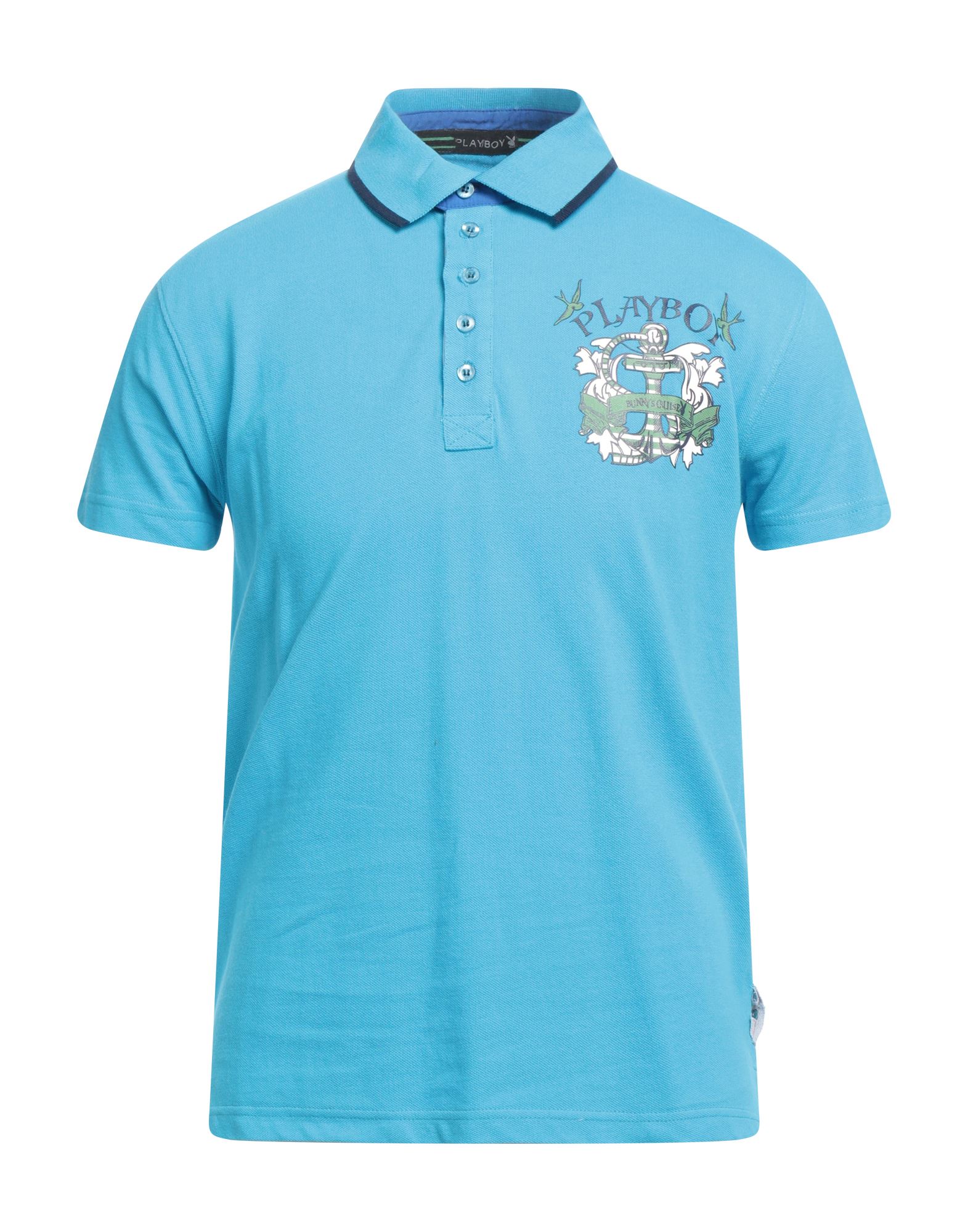 PLAYBOY Poloshirt Herren Azurblau von PLAYBOY