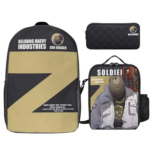 PLAYDOM Zenless Zone Zero Billy Kid VonLycaon Tragetasche Rucksack 3Pcs (Ben Bigger) von PLAYDOM