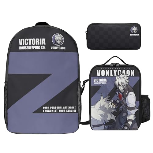 PLAYDOM Zenless Zone Zero Billy Kid VonLycaon Tragetasche Rucksack 3Pcs (VonLycaon) von PLAYDOM