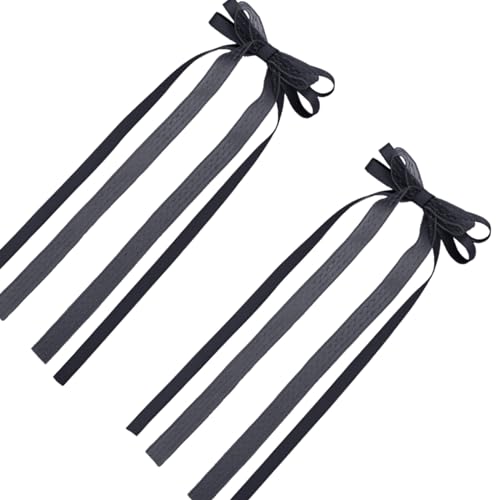 2 x Haarspangen mit Schleife, Spitzen-Haarnadel mit langem Schwanz, Kopfbedeckung, Haar-Accessoire, geeignet für verschiedene Haartypen, Damen-Haarnadeln von PLCPDM