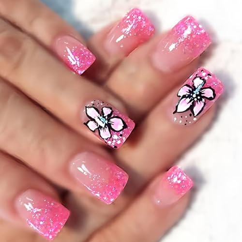 24pcs Press Auf Nägeln Französische Tippsquadrat Tipps Designs Gefälschte Künstliche Acryl Vollkornabdeckungen False Acrylkleber Auf Nagel Für Frauen Klar von PLCPDM