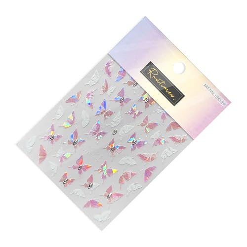 5D Japanische Glitzernde Schmetterlings Nagelkunst Aufkleber Einzigartige Selbstklebende Aufkleber Modische Nageldekoration Für Maniküre von PLCPDM