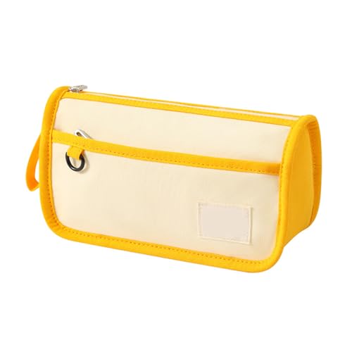 Ästhetisches Federmäppchen, praktisches Federmäppchen, Segeltuch, Federmäppchen, große Kapazität, Stifttasche, Tasche, Schule, Bürobedarf, Segeltuchtasche, große Kapazität, gelb von PLCPDM