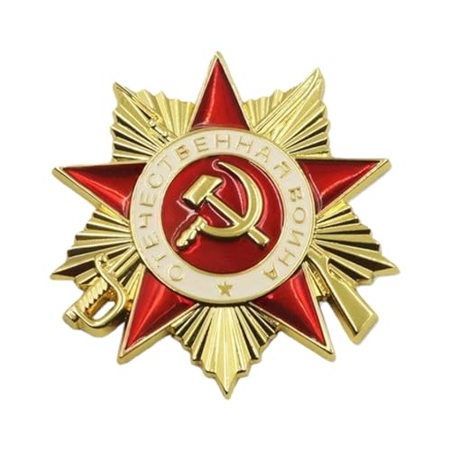 Anstecknadel für Sowjetorden des Vaterländischen Krieges mit heller Farbe, für Geschichtsinteressierte und Militär-Enthusiasten, Sowjetorden-Abzeichen, Einheitsgröße, Wie beschrieben von PLCPDM