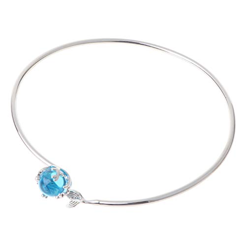 Blaue Meerjungfrauen-Ohrstecker, Fischschwanz-Armband, Ringe, Meerjungfrauen-Anhänger, Halskette, Modeschmuck, Siehe Abbildung von PLCPDM