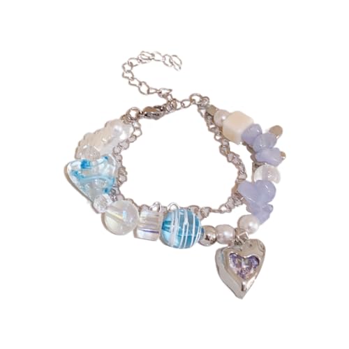 Böhmische Perlen Armbänder Herz Halskette Schleife hochwertige Kristall Halskette Sommer Acryl Halskette Schmuck, Necklace, Siehe Abbildung von PLCPDM