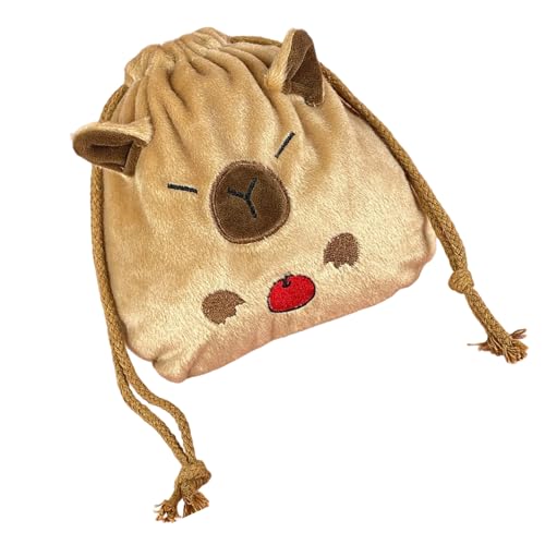 Capybaras Plüsch-Aufbewahrungstasche mit Kordelzug, Make-up-Tasche, Reise-Make-up-Organizer, Kosmetiktasche, Kulturbeutel für Damen, B Capybaras Plüsch-Aufbewahrungstasche mit Kordelzug, Make-up-Tasche, Reise-Make-up-Organizer, Kosmetiktasche, Kulturbeutel für Damen, B von PLCPDM