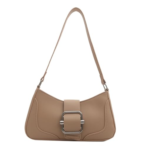 Damen Achseltasche im koreanischen Stil, PU-Leder, Umhängetasche, kleine Geldbörse, einfache Einkaufs- und Dating-Tasche, modische Handtasche, khaki von PLCPDM