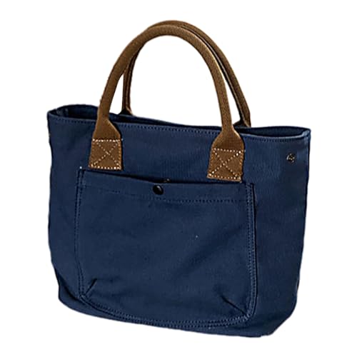 Damen-Canvas-Tasche, lässige Handtasche, japanischer Stil, Hobo-Tasche mit Reißverschlüssen, Lunch-Tasche, Einkaufstasche, Dating-Tasche für Arbeit, Reisen, Alltag, dunkelblau von PLCPDM