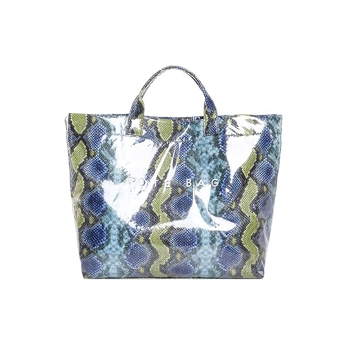 Damen PVC Top Griff Tasche mit großer Kapazität Tierdruck Pendler Handtasche geeignet für Büro und Freizeit Aktivitäten Stilvolle Arbeitstasche, blau, One Size Damen PVC Top Griff Tasche mit großer Kapazität Tierdruck Pendler Handtasche geeignet für Büro und Freizeit Aktivitäten Stilvolle Arbeitstasche, blau, One Size von PLCPDM
