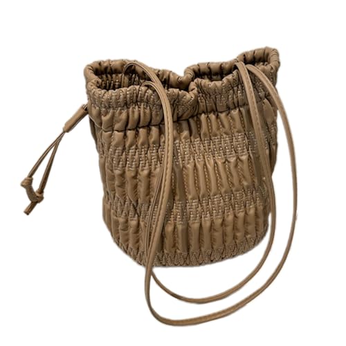 Damen Plissee Schultertasche Bucket Bag Handtasche All-Matching Achsel Falten Achsel PU Leder Pendeln Frauen Achsel Eimer Handtasche Schulter PU Leder Unterarm, khaki, One Size Damen Plissee Schultertasche Bucket Bag Handtasche All-Matching Achsel Falten Achsel PU Leder Pendeln Frauen Achsel Eimer Handtasche Schulter PU Leder Unterarm, khaki, One Size von PLCPDM