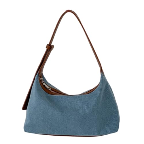 Damen Unterarmtasche im koreanischen Stil, ästhetische Umhängetasche, Denim, Achseltasche, Einkaufstasche, Dating, Mode, lässige Handtasche, hellblau von PLCPDM