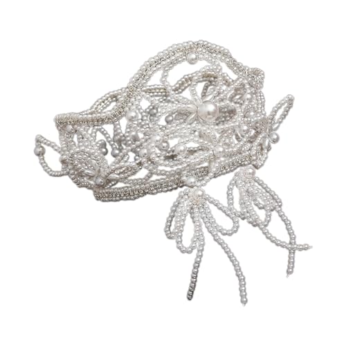 Elegantes Hochzeitsschmuck-Set, zartes Ohr-Accessoire, Perlen, Krone, eingelegtes Diadem für Partyfeiern, Siehe Abbildung von PLCPDM
