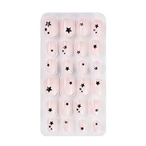 Falsche Nagelspitzen Für Kinder Teenager Kurz Bonbonrosa Falsche Nagelspitzen Mädchen Kinder Cartoon Nägel Zum Aufdrücken Kurz Süß von PLCPDM