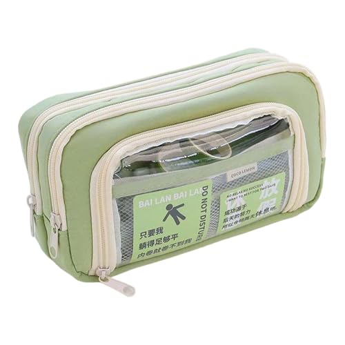 Federmäppchen mit großer Kapazität, hohe Kapazität, Stiftetasche, mehrere Fächer, Marker-Aufbewahrungstaschen, tragbar, Kunstbedarf, Organizer, geräumige Taschen für Studenten, grün von PLCPDM
