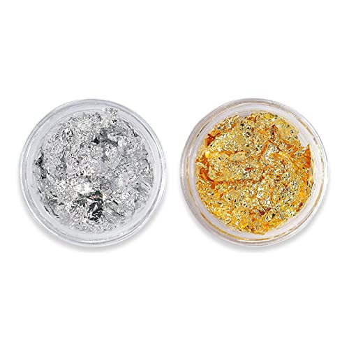 Gold Silber Flocken Unregelmäßige Aluminiumnägel Kunstfolien Papier Paillette Winter Maniküre Nageldekorationen von PLCPDM