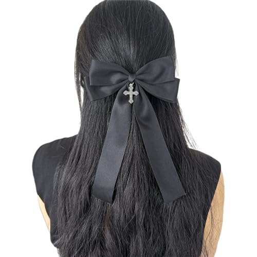 Haarspange mit zarter Schleife, Fotografie, Camping, Haarnadel für Mädchen, zum Fotografieren, Frühlings-Haarspange mit Kreuz-Anhänger, Haarspange für Damen, dünne Haar-Clip für Damen, dünnes Haar, von PLCPDM