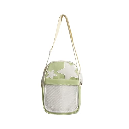 Ita Bag Damen Schultertasche im japanischen Stil, modisch, transparent, Kuriertasche, kleine Brusttasche, Stern-Crossbody-Tasche für Dating, lichtgrün von PLCPDM