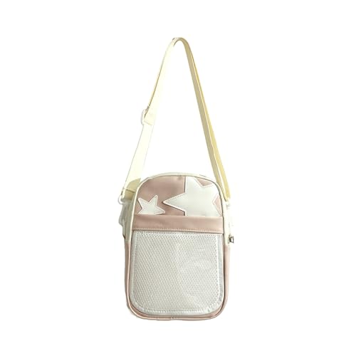 Ita Bag Damen Schultertasche im japanischen Stil, modisch, transparent, Kuriertasche, kleine Brusttasche, Stern-Crossbody-Tasche für Dating, rose von PLCPDM