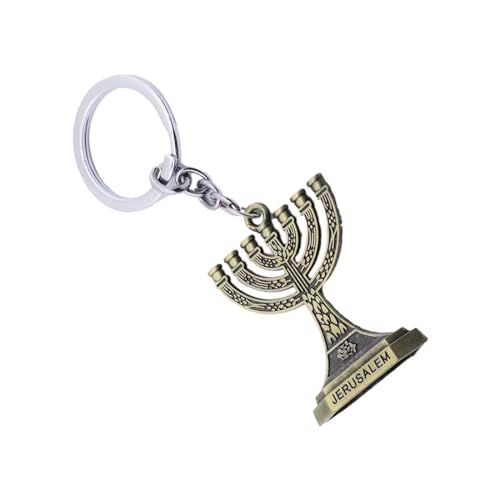 Judaica Schlüsselanhänger Für Chanukka Geschenk Metall Schlüsselanhänger Menorah Form Für Partys Und Festlichkeiten Jerusalem Symbol Jüdischer Schmuck von PLCPDM