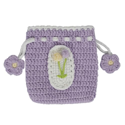 Kleine Geldbörse für Kleingeld, gestrickt, handgewebt, Aufbewahrungstasche, schöne Münzbörse, Häkeltasche, Kleingeldtasche für Mädchen und Frauen, Folgen von PLCPDM