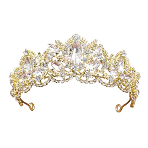 Kopfbedeckung für Mädchen mit Krönung und Kristallen, für Damen und Mädchen, Hochzeit, mit Strasssteinen besetzt, Hochzeitsrequisiten, Verlobungszeremonie, Krone, Einheitsgröße, Wie beschrieben, Wie von PLCPDM