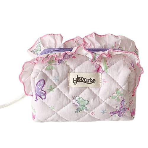 Make-up-Tasche aus Polyester-Baumwolle, großes Fassungsvermögen, Reise-Kosmetik-Organizer, Kulturbeutel, Reiseetui für Damen und Mädchen, geräumiger Kosmetik-Organizer für den täglichen Gebrauch, Lila Make-up-Tasche aus Polyester-Baumwolle, großes Fassungsvermögen, Reise-Kosmetik-Organizer, Kulturbeutel, Reiseetui für Damen und Mädchen, geräumiger Kosmetik-Organizer für den täglichen Gebrauch, Lila von PLCPDM