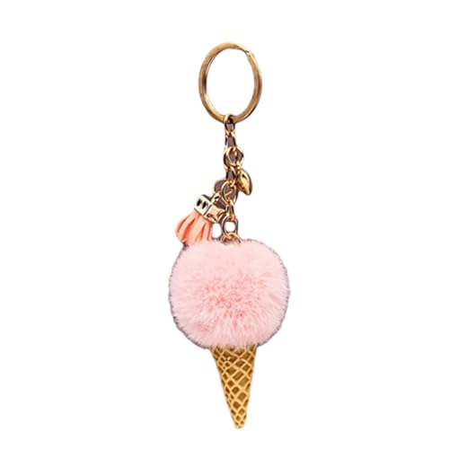 Moderne Eiscremeformed Keychain Plüsch Pompoms Keyring Für Tasten Und Taschen Leichtes Beutel Anhänger Key Accessoire Leichtes Schlüsselzubehör von PLCPDM