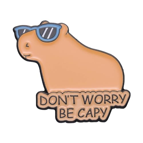 Modische Capybara-Anstecknadel, Winterabzeichen, Brosche, Tasche, schicker Kleidungsschmuck, perfektes Geschenk für Abzeichensammler, Siehe Abbildung von PLCPDM
