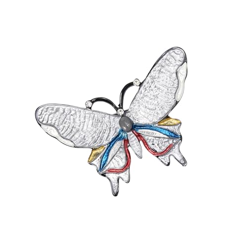 Modische Schmetterlingsform, emailliert, Metalllegierung, Schal-Clip mit Strasssteinen, Accessoire für formelle Veranstaltungen und den täglichen Gebrauch, Schmetterlings-Brosche, Einheitsgröße, Wie von PLCPDM