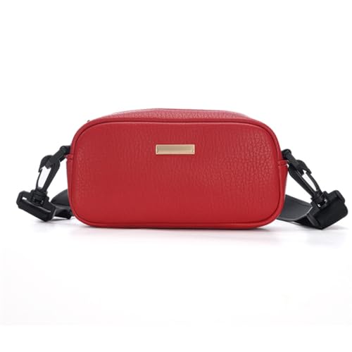 Multifunktionale Damen-Umhängetasche, modische Umhängetasche, PU-Handtasche, praktische Brusttasche für Reisen und Geselligkeit, rot von PLCPDM