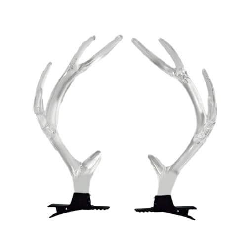 PLCPDM 2 transparente Weihnachts-Haarspangen, Festival-Kopfbedeckung für Damen, Kinder, Pony, Fotografieren, Einkaufen, Reisen, Slip von PLCPDM