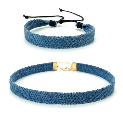 PLCPDM 2 verstellbare Denim-Armbänder, Stern-Armreifen, handgefertigt, bunte Kordel, Handketten, Schmuck für Verliebte, Siehe Abbildung von PLCPDM