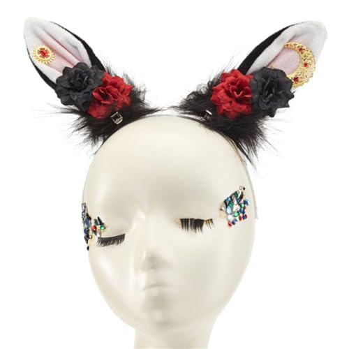 PLCPDM 2 x Dunkle Haarspange Mädchen Haarspangen Ohren Tierohren Haarspange Set Rose Mond Vielseitige Haarspangen von PLCPDM