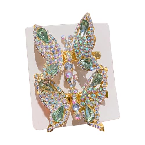 PLCPDM 2 x bewegliche Schmetterlings-Haar-Accessoires, Kinder-Haarspange, Schleife, Haarnadel, 3D-Haarspange für Mädchen, modische Feen-Kopfbedeckung von PLCPDM