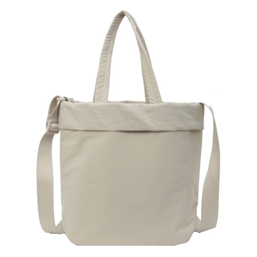 PLCPDM 2024 Einkaufstasche, Schultertasche, große Kapazität, Kuriertasche, Crossbody-Tasche für Mädchen, Studenten, Schultasche, Handtasche, beige von PLCPDM