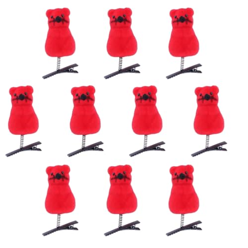 PLCPDM 3D Plüsch Tier Maus Haarnadel Lustiger Frühling Entenschnabel Clip Cartoon Schleife Haarspange Haarspangen Haarschmuck für Mädchen von PLCPDM