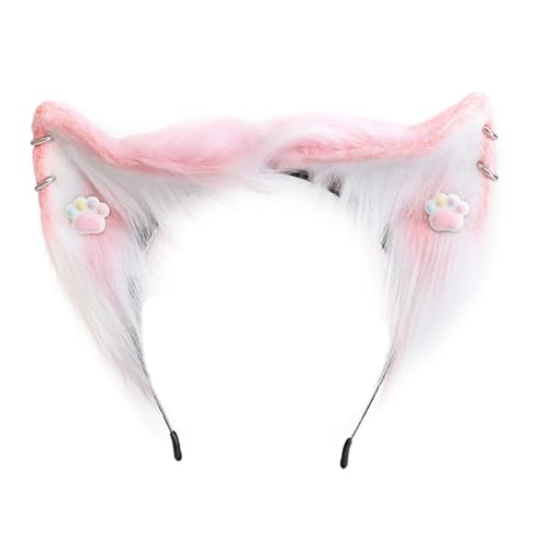 PLCPDM Anime-Cosplay-Requisiten, Katzenhaarreifen, pelziges Haarstyling für Halloween, Stirnband, pelziges Kätzchen, Tier, Karneval von PLCPDM