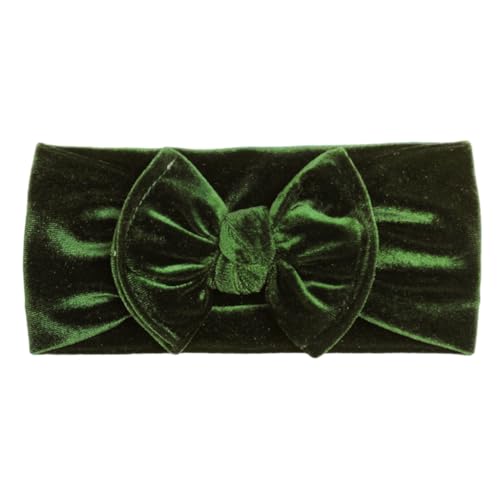 PLCPDM Baby Mädchen Schleifen Stirnbänder Weiche Samt Haarbänder Band Schleife Elastische Haarschmuck Elastische Turban Kopfbedeckung von PLCPDM