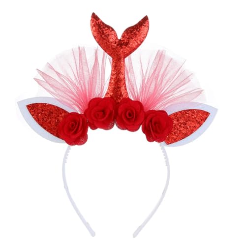 PLCPDM Blingbling Geburtstag Stirnband Fee Stirnband für Mädchen Geburtstag Party Foto Requisiten Kopfbedeckung Rose von PLCPDM