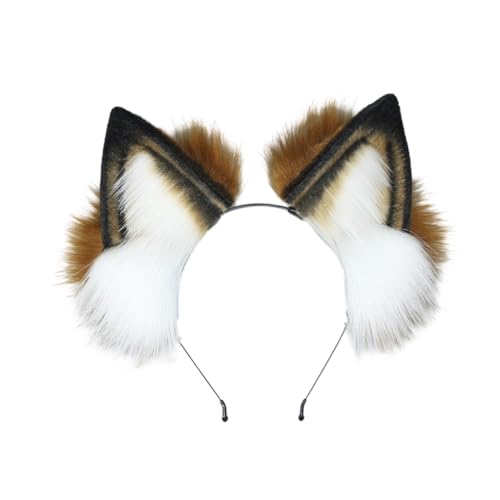 PLCPDM Cosplay Füchse Ohr Stirnband Frau Studenten Karneval Anime Charakter Haarband Katzenohren Stirnbänder Plüsch Weihnachten Haarreifen von PLCPDM