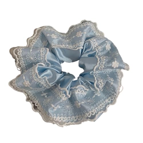 PLCPDM Damen Spitzen-Haargummis mit Spitze, verziert mit großen elastischen Haargummis, Pferdeschwanz-Halter, Ergänzung zu Ihrem Look von PLCPDM