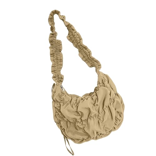 PLCPDM Damen-Umhängetasche, einfarbig, große Kapazität, Crossbody-Tasche, Pendeln, lässig, Schultertasche, plissiert, Kuriertasche, große Kapazität, trendige Wolke, einfarbige Umhängetasche, aprikose PLCPDM Damen-Umhängetasche, einfarbig, große Kapazität, Crossbody-Tasche, Pendeln, lässig, Schultertasche, plissiert, Kuriertasche, große Kapazität, trendige Wolke, einfarbige Umhängetasche, aprikose von PLCPDM