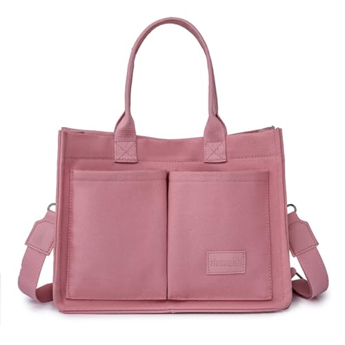 PLCPDM Damen-Umhängetasche mit großem Fassungsvermögen, mehrere Taschen, Damen-Handtasche und Geldbörse, Segeltuch, Kuriertasche für den täglichen Gebrauch, rose von PLCPDM