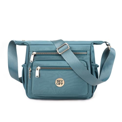 PLCPDM Damen-Umhängetasche mit mehreren Taschen, Nylon, Reisetasche, Kuriertasche, lässig, leicht, für Mütter, blau von PLCPDM