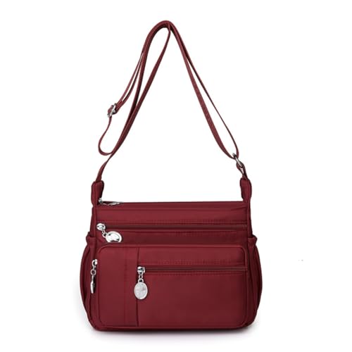 PLCPDM Damen-Umhängetasche mit mehreren Taschen, modische Umhängetasche, für Mütter, Reisen, Freizeit, große Kapazität, Crossbody-Tasche, rot von PLCPDM