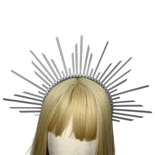 PLCPDM Dunkles Stirnband, Stirnband, Braut-Tiaras, Prinzessinnen-Kopfschmuck, Haarreif, Stachel-Tiaras von PLCPDM