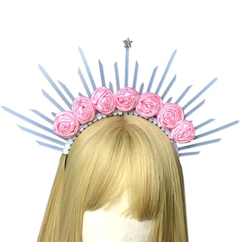 PLCPDM Dunkles Stirnband, Stirnband, Braut-Tiaras, Rose, Prinzessin, Kopfschmuck, Haarreif, Stachel-Tiaras von PLCPDM