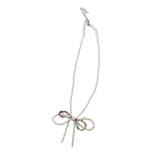 PLCPDM Einzigartige Halskette, Charm-Halskette, Perlen-Halskette, Schleifen-Anhänger, Halskette, stilvoller Halsschmuck, geeignet für verschiedene Outfits, Wie abgebildet von PLCPDM